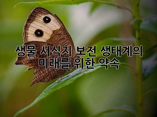 생물 서식지 보전: 생태계의 미래를 위한 약속