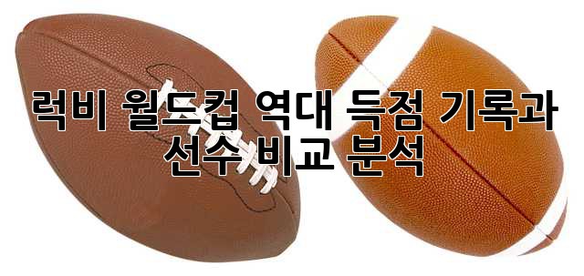 럭비 월드컵 역대 득점 기록과 선수 비교 분석