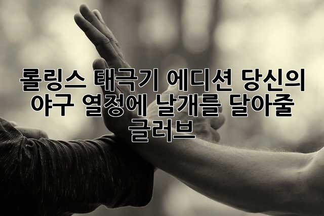 롤링스 태극기 에디션: 당신의 야구 열정에 날개를 달아줄 글러브