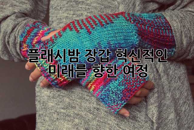 플래시밤 장갑: 혁신적인 미래를 향한 여정