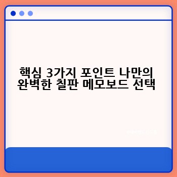 핵심 3가지 포인트 나만의 완벽한 칠판 메모보드 선택