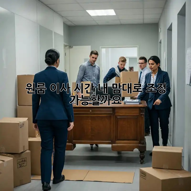 원룸 이사 시간, 내 맘대로 조정 가능할까요?